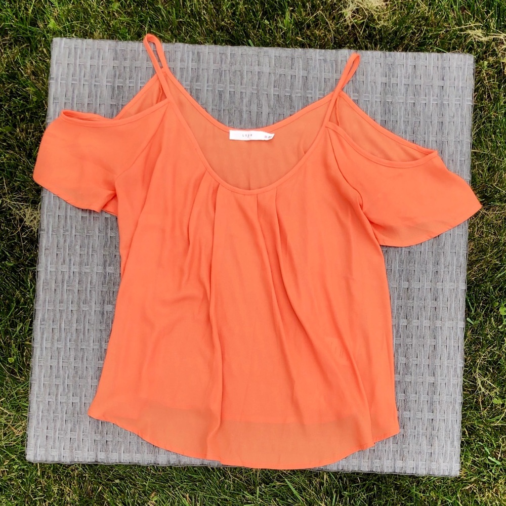 Orange- Cold Shoulder- Top